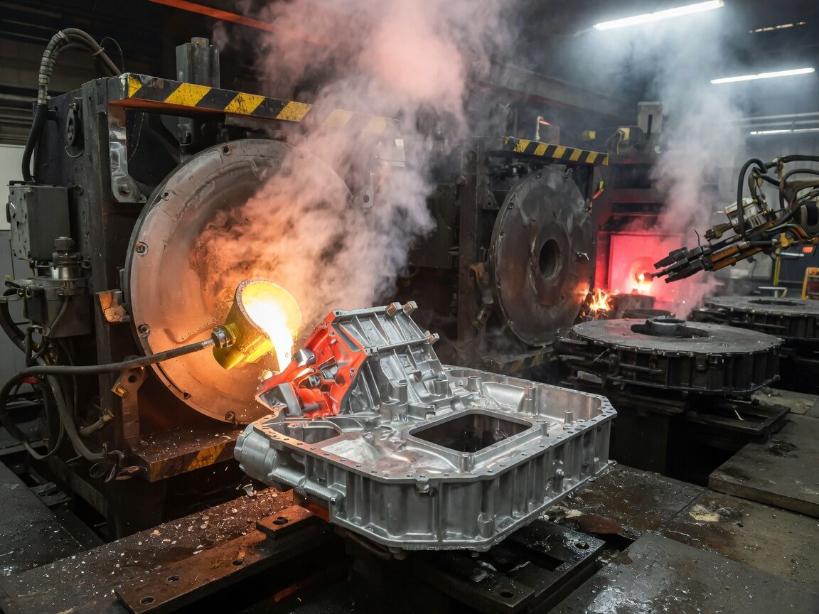 Die casting cell and cast housing