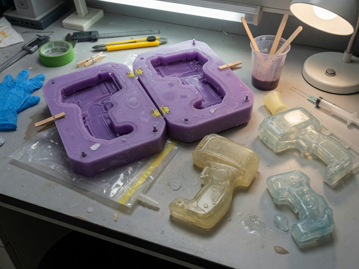 Silicone mould and vacuum-cast parts